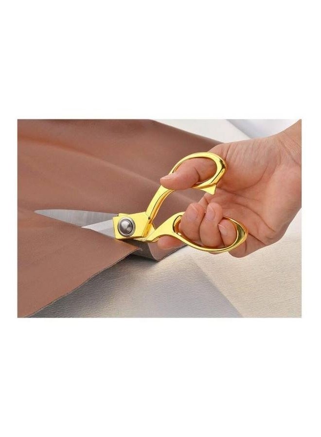 Sharp Tailor Scissors 24 cm – Professional Heavy Duty Stainless Steel Fabric and Leather Shears for Dressmaking, Sewing, Crafting, Household, and Kitchen, Ergonomic and Durable - Gold - Image 5